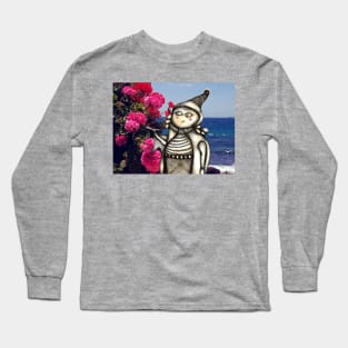 A Girl and a Flower - Coffee stain art Long Sleeve T-Shirt